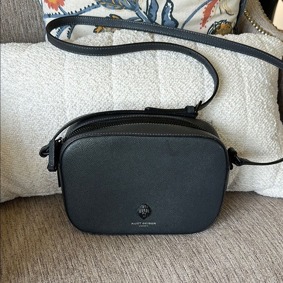 Kurt Geiger dark Gray Leather camera crossbody bag. - Picture 1 of 7